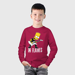 Лонгслив хлопковый детский In Flames Барт Симпсон рокер, цвет: маджента — фото 2