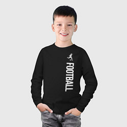 Лонгслив хлопковый детский Football, цвет: черный — фото 2