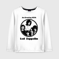 Лонгслив хлопковый детский Led Zeppelin retro, цвет: белый