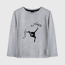 Лонгслив хлопковый детский Гимнастка с лентой, цвет: меланж