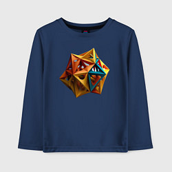Лонгслив хлопковый детский Геометрический многоугольник, цвет: тёмно-синий