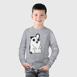 Лонгслив хлопковый детский Милый Почита бензопила, цвет: меланж — фото 2