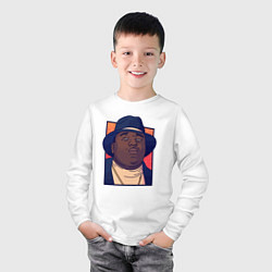 Лонгслив хлопковый детский Notorious B I G, цвет: белый — фото 2