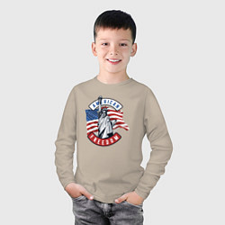Лонгслив хлопковый детский American freedom, цвет: миндальный — фото 2