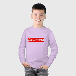 Лонгслив хлопковый детский Я душнила - красный, цвет: лаванда — фото 2