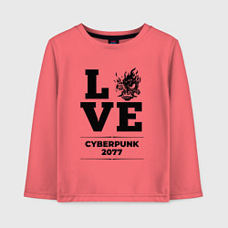 Лонгслив хлопковый детский Cyberpunk 2077 love classic, цвет: коралловый