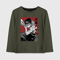 Лонгслив хлопковый детский Стальная Бита, цвет: меланж-хаки