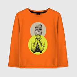 Лонгслив хлопковый детский Erykah Badu 8, цвет: оранжевый