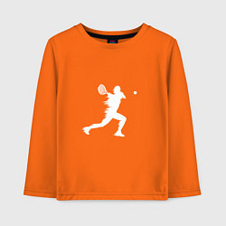 Лонгслив хлопковый детский Силуэт теннисистки, цвет: оранжевый