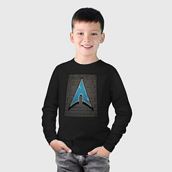 Лонгслив хлопковый детский Arch Linux cubed, цвет: черный — фото 2