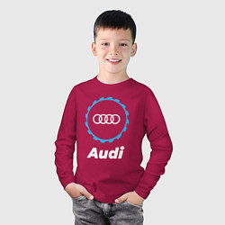 Лонгслив хлопковый детский Audi в стиле Top Gear, цвет: маджента — фото 2