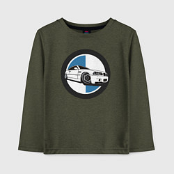 Лонгслив хлопковый детский BMW style, цвет: меланж-хаки