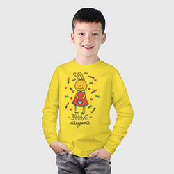 Лонгслив хлопковый детский Заинька-лапушка, цвет: желтый — фото 2