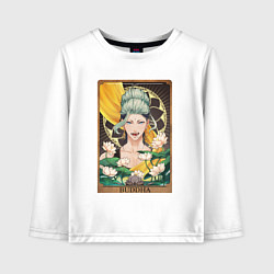Лонгслив хлопковый детский The Buddha Tarot Card, цвет: белый