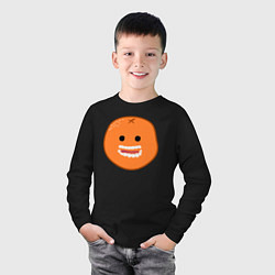 Лонгслив хлопковый детский Весёлый апельсин, цвет: черный — фото 2