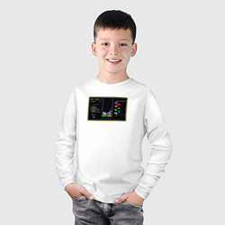 Лонгслив хлопковый детский Советская компьютерная игра Тетрис, цвет: белый — фото 2