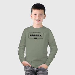 Лонгслив хлопковый детский Roblox gaming champion: рамка с лого и джойстиком, цвет: авокадо — фото 2