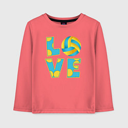 Лонгслив хлопковый детский Volleyball love, цвет: коралловый
