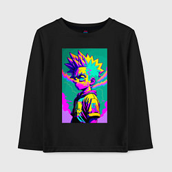 Лонгслив хлопковый детский Bart Simpson - pop art, цвет: черный