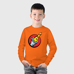 Лонгслив хлопковый детский Chicken gun логотип, цвет: оранжевый — фото 2