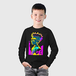 Лонгслив хлопковый детский Bart Simpson - pop art, цвет: черный — фото 2