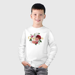 Лонгслив хлопковый детский Самой прекрасной, цвет: белый — фото 2