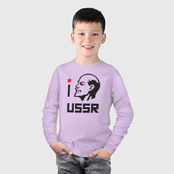 Лонгслив хлопковый детский Люблю СССР, цвет: лаванда — фото 2