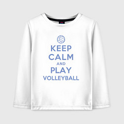 Лонгслив хлопковый детский Играй в волейбол, цвет: белый