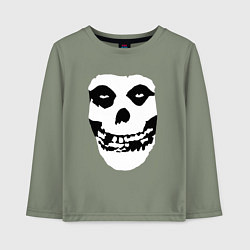Лонгслив хлопковый детский Череп misfits, цвет: авокадо