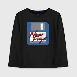 Лонгслив хлопковый детский Никогда не забуду, цвет: черный