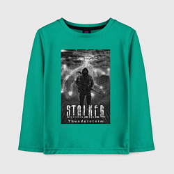 Лонгслив хлопковый детский Stalker thunderstorm, цвет: зеленый