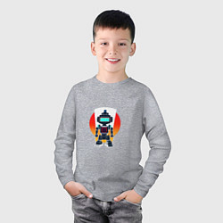 Лонгслив хлопковый детский Ретро робот-андроид, цвет: меланж — фото 2