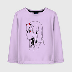 Лонгслив хлопковый детский Милый во франксе - line, цвет: лаванда