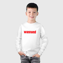 Лонгслив хлопковый детский Wasted - красная, цвет: белый — фото 2