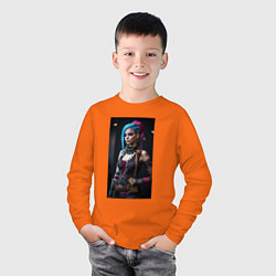 Лонгслив хлопковый детский Jinx model Arcane League of Legends, цвет: оранжевый — фото 2