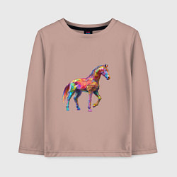 Лонгслив хлопковый детский Конь геометрик, цвет: пыльно-розовый
