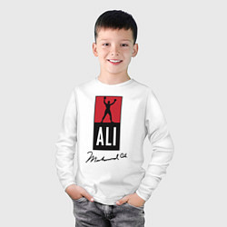 Лонгслив хлопковый детский Muhammad Ali boxer, цвет: белый — фото 2