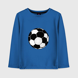 Лонгслив хлопковый детский Монохромный футбольный мяч, цвет: синий
