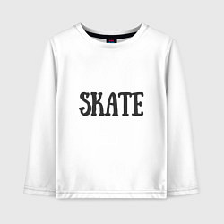 Лонгслив хлопковый детский Skate, цвет: белый