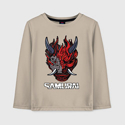 Лонгслив хлопковый детский Samurai logo, цвет: миндальный