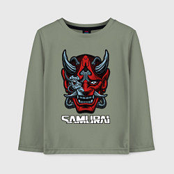 Лонгслив хлопковый детский Samurai mask, цвет: авокадо