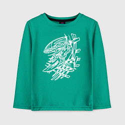 Лонгслив хлопковый детский Белый осётр, цвет: зеленый