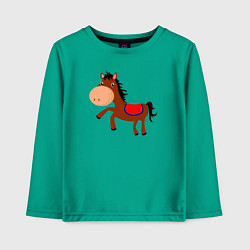 Лонгслив хлопковый детский Добрейшая лошадка, цвет: зеленый