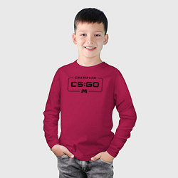 Лонгслив хлопковый детский Counter Strike gaming champion: рамка с лого и джо, цвет: маджента — фото 2