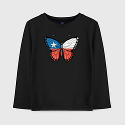 Лонгслив хлопковый детский Бабочка Чили, цвет: черный