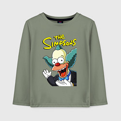 Лонгслив хлопковый детский Krusty the clown, цвет: авокадо