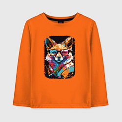 Лонгслив хлопковый детский Abstract Colorful Fox, цвет: оранжевый