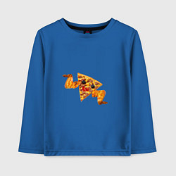 Лонгслив хлопковый детский Пицца с куринными крылышками, цвет: синий