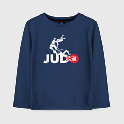 Лонгслив хлопковый детский Judo Japan, цвет: тёмно-синий