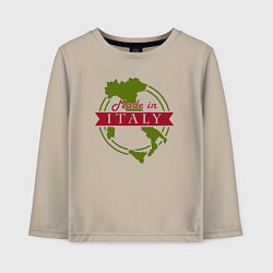 Лонгслив хлопковый детский Сделано в Италии, цвет: миндальный